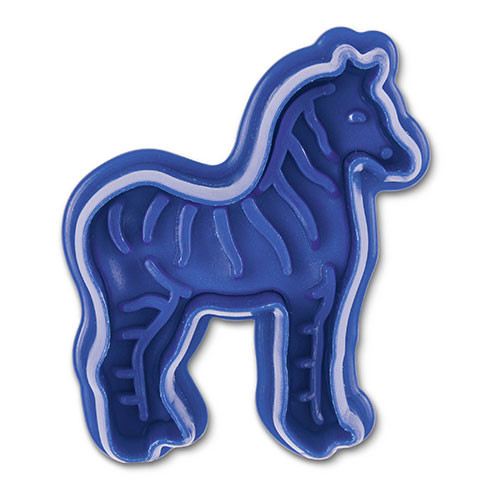 Embossed cookie cutter with ejector - Zebra