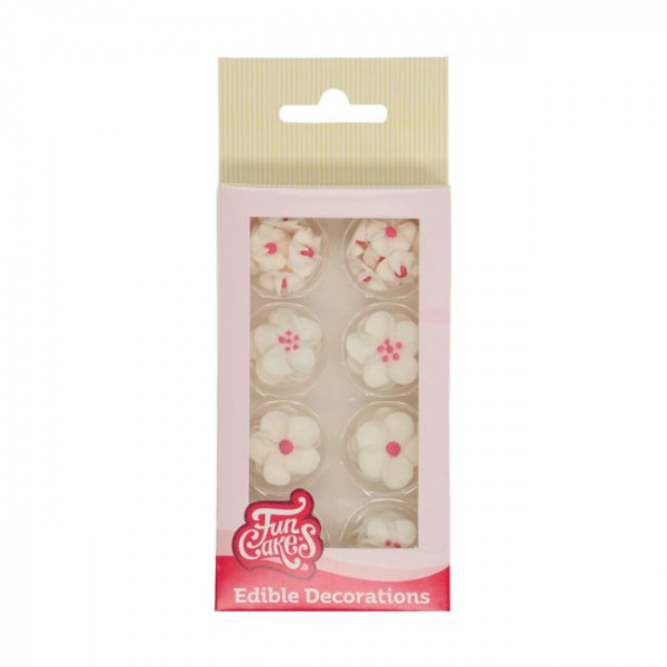 FunCakes Zucker Dekorationen Blüte Mix weiß rosa