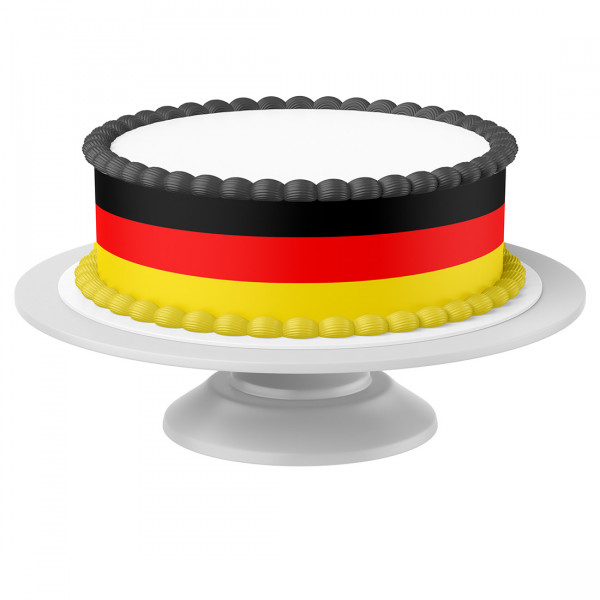 Tortenband Deutschland Flagge essbar - 4 Stück á 24cm x 5cm