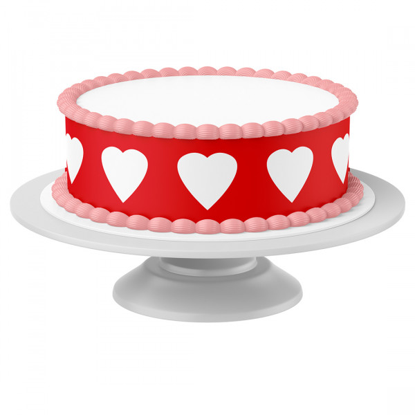 Cake Ribbon Heart edible- 4 pieces á 24cm x 5cm