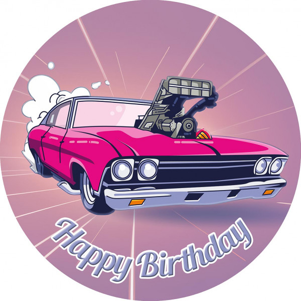 Picture Cake Topper Car 1 Round