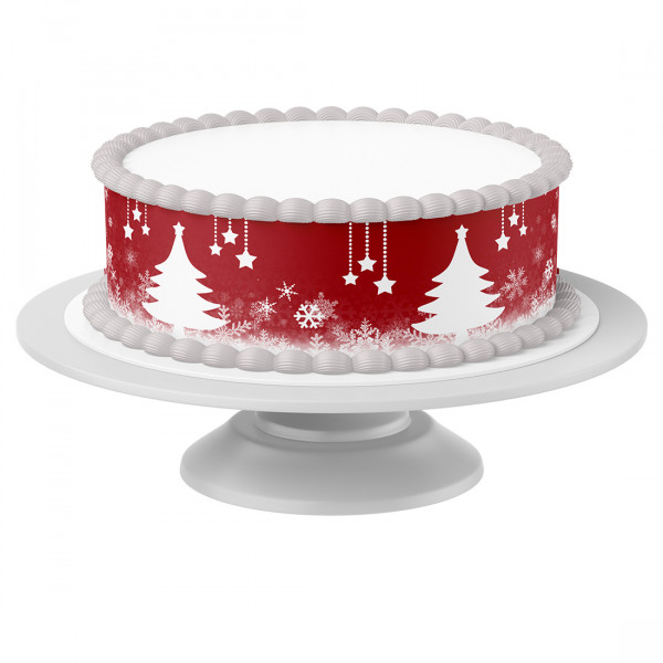 Cake ribbon christmas 1 edible - 4 pieces á 24cm x 5cm