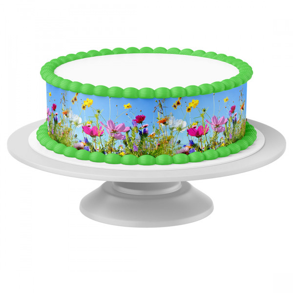 Cake Ribbon Flower Meadow 1 - 4 Pieces á 24cmx5cm