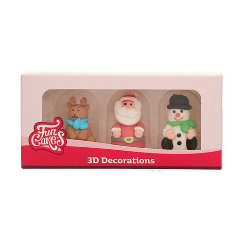 FunCakes Sugar Decoration 3D Christmas Figures