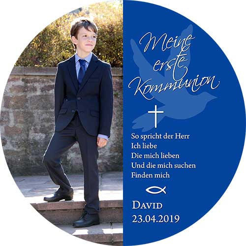 Picture Cake Topper Communion / Confirmation Round Motif 23