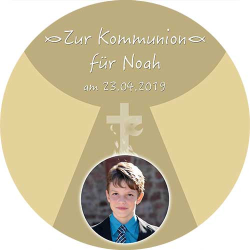 Picture Cake Topper Communion / Confirmation Round Motif 19