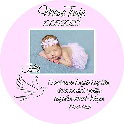 Picture Cake Topper baptism round motive 4