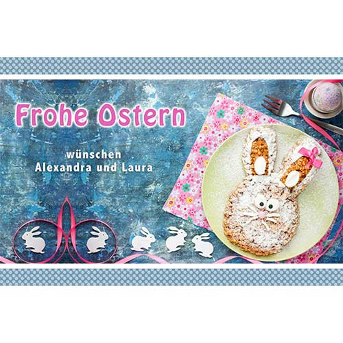 Picture Cake Topper Easter motif Rabbitbiscuit Rectangular