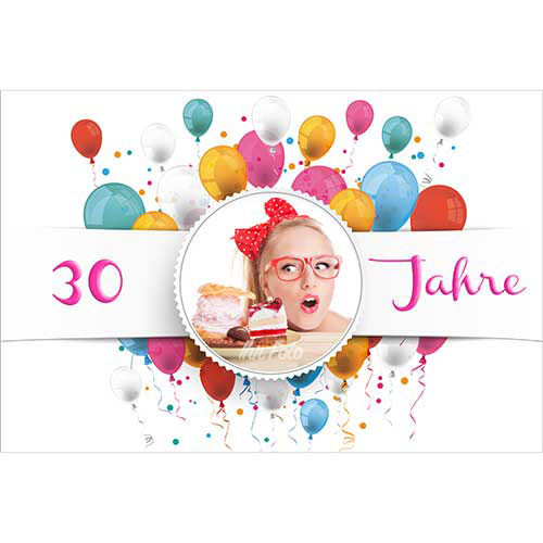Picture Cake Topper Rectangular Colourful Balloons