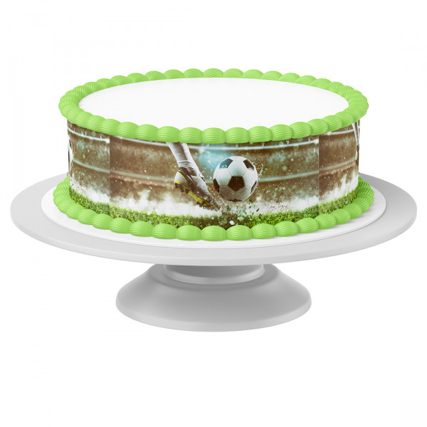 Cake Ribbon soccer shot edible- 4 Pieces á 24cmx5cm