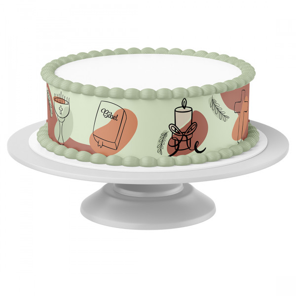 Cake Ribbon Communion Confirmation 4 - 4 Pieces á 24cmx5cm