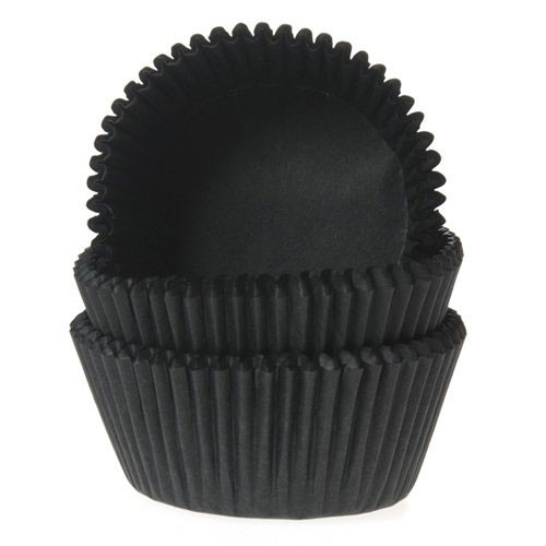 HoM - Muffin Backförmchen - Maxi - Schwarz - 50 Stk.