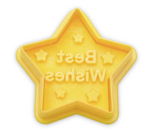 Embossing Cookie Cutter with Ejector - Star "Best Wishes"
