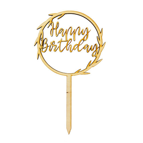 CakeTopper - Tendril Happy Birthday