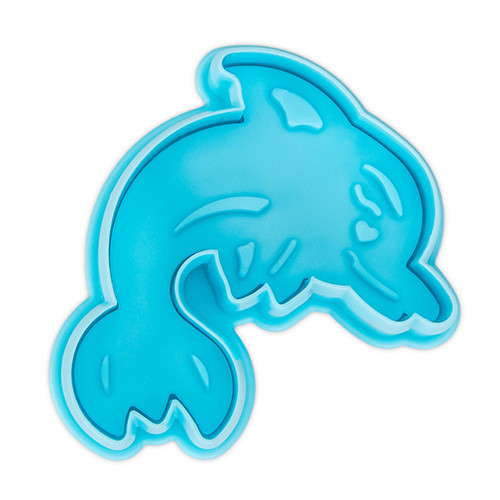 Embossed cookie cutter with ejector - Dolphin
