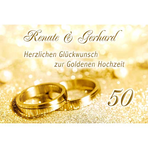 Tortenbild Goldene Hochzeit Ringe Rechteckig