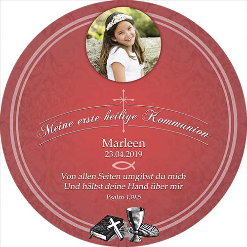 Picture Cake Topper Communion / Confirmation Round Motif 25