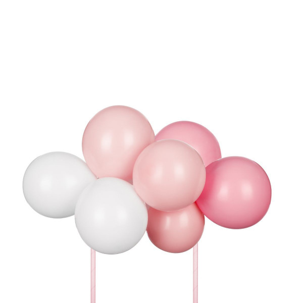 PartyDeco Ballon-Cake Topper Kit - Rosa