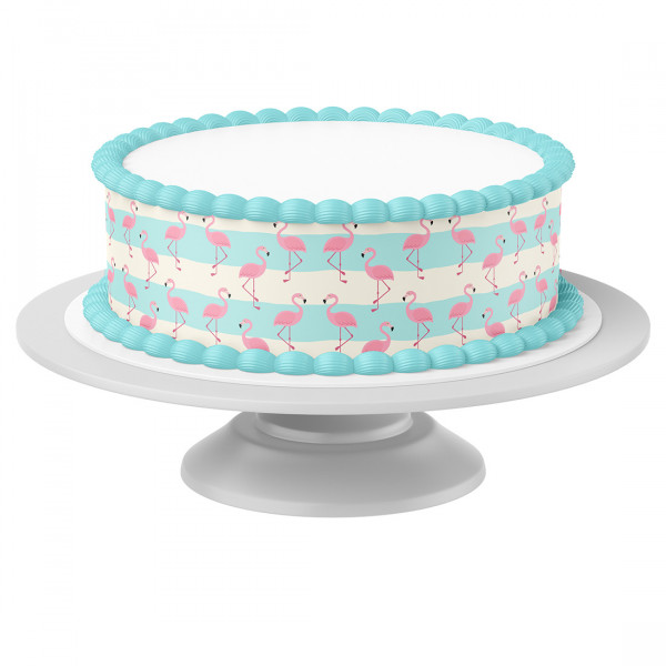 Cake Ribbon flamingo edible- 4 Pieces á 24cmx5cm