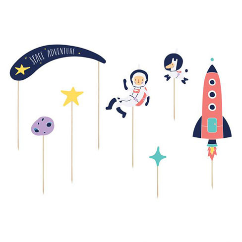 PartyDeco Cake Toppers Space