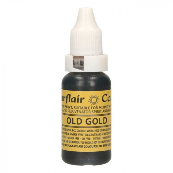 Essbare Droplet Farbe - Sugarflair - Old Gold - 14ml