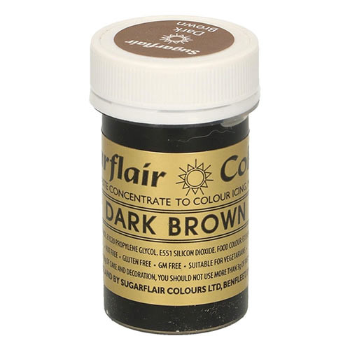 Speisefarben-Paste Sugarflair Dark Brown - Dunkelbraun