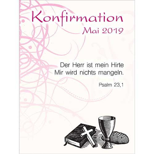 Tortenbild Kommunion - Konfirmation Rechteckig Motiv Ranke Pink