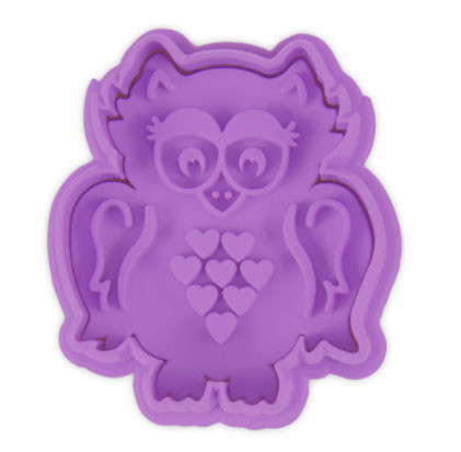 embossed cookie cutter with ejector - Owl
