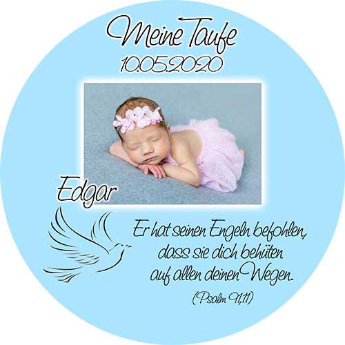 Picture Cake Topper baptism round motive 3
