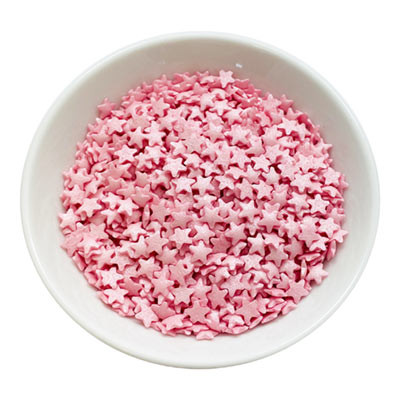 Edible sprinkle decoration - Stars - Pink