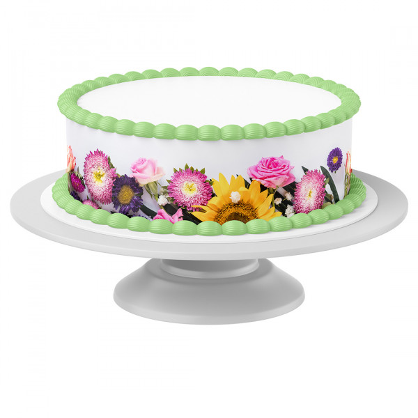 Cake Ribbon Fresh Flowers edible- 4 pieces á 24cm x 5cm