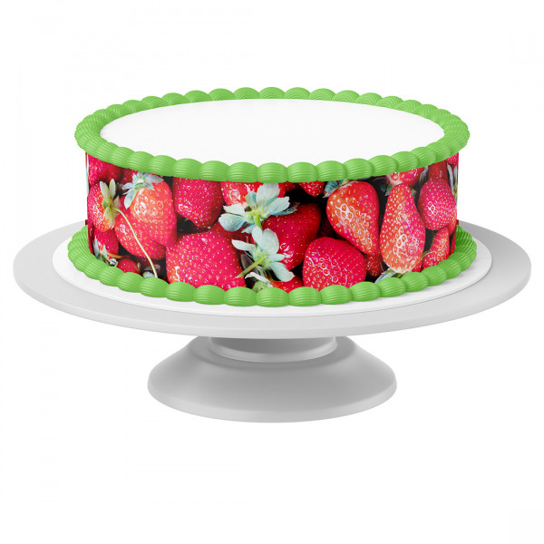 Cake Ribbon Strawberry edible- 4 Pieces á 24cmx5cm