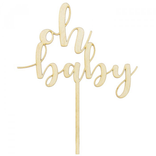 Holz Cake Topper - Oh Baby