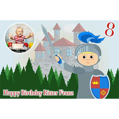 Picture Cake Topper Rectangular Knight