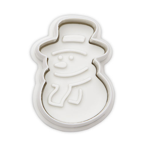 Embossed cookie cutter with ejector - Snowman