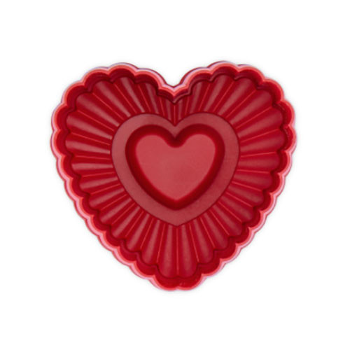 Embossed cookie cutter with ejector - Wavy Heart