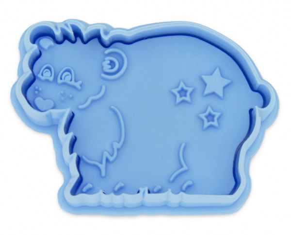 embossed cookie cutter with ejector - polar bear