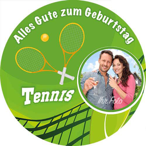 Picture Cake Topper Round Tennis
