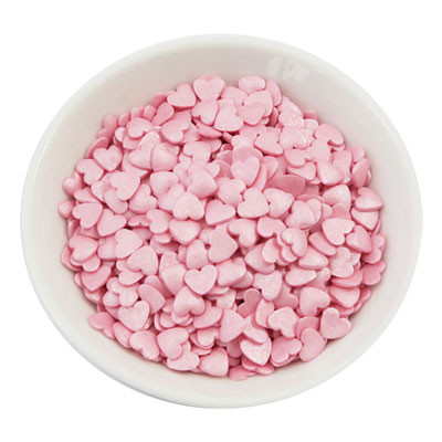 Edible Sprinkle Decoration Hearts - Pink 50g