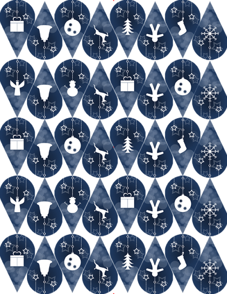 Wafer pin - motif Christmas Blue