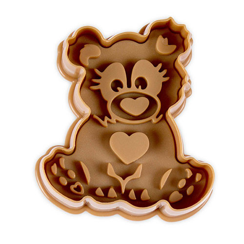 Embossed cookie cutter with ejector - Bear