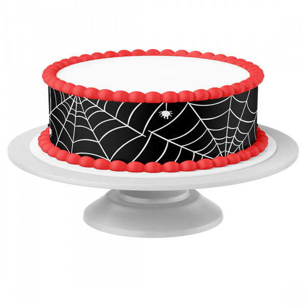 Tortenband Spinnennetz essbar - 4 Stück á 24cm x 5cm