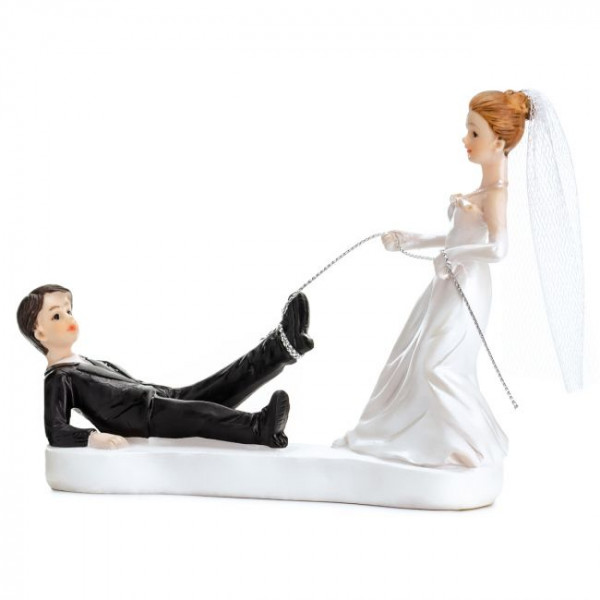 Cake figure bridal couple with rope