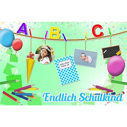 Picture Cake Topper school enrolment Line Rectangular