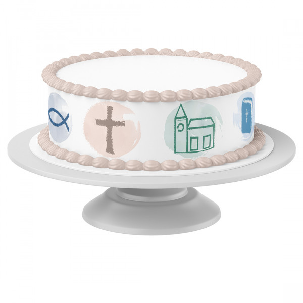 Cake Ribbon Communion Confirmation 6 - 4 Pieces á 24cmx5cm